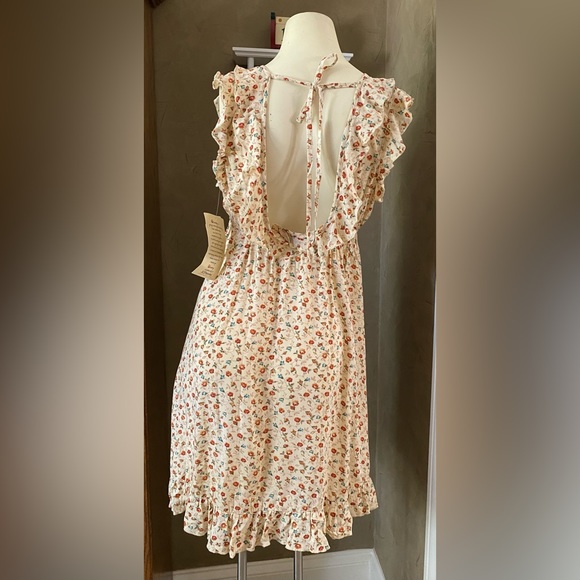 OLSENBOYE Ditsy rose print ruffles detail cottage women dress, M - Picture 6 of 13